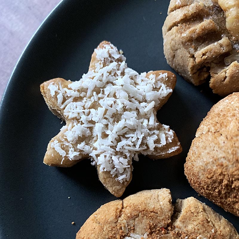 Shredded coconut topped sugar cookie