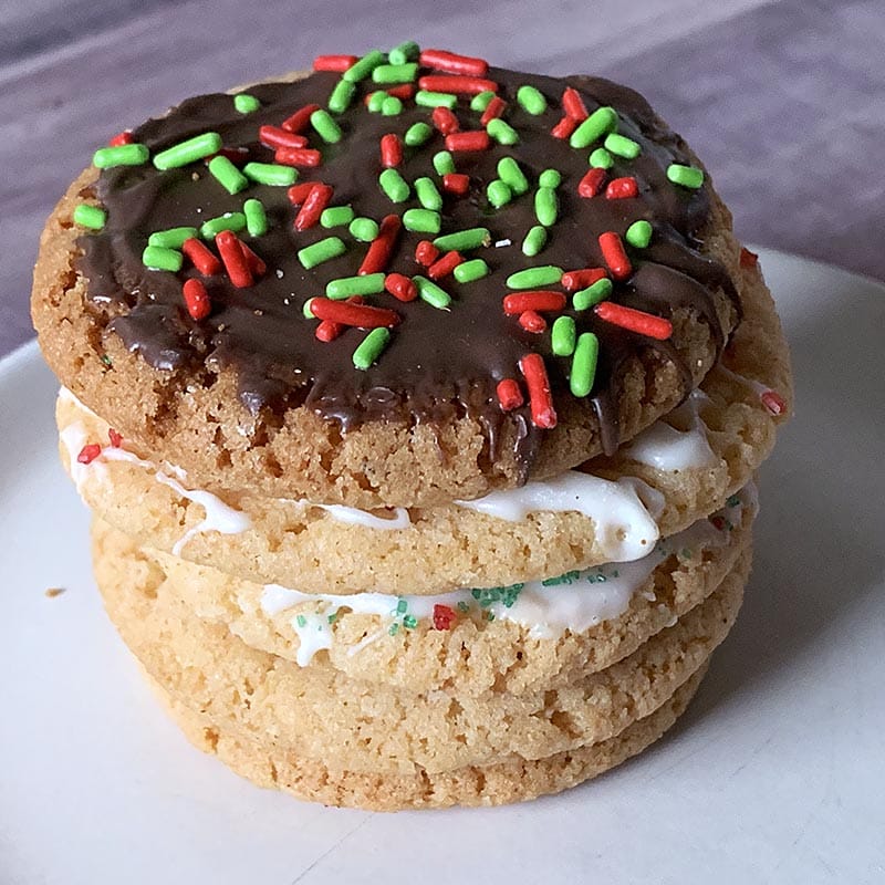 Traditional sprinkles on different frosting flavors