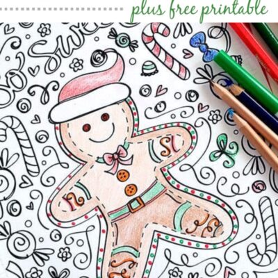 Printable gingerbread man coloring page by Jen Goode