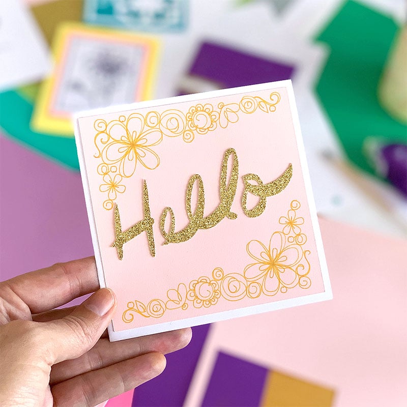 Quick and easy DIY Hello Card designed by Jen Goode