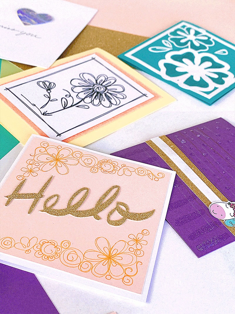 Quick and easy DIY cards to send to friends - designed by Jen Goode