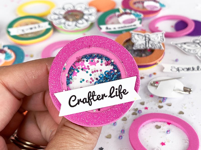 Crafter Life Shaker Pin DIY Cricut Craft