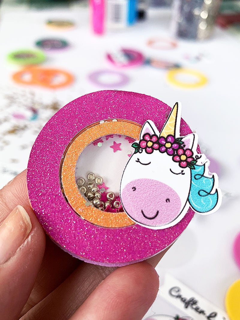 Crafter Life Shaker Pin DIY Cricut Craft Unicorn Printable