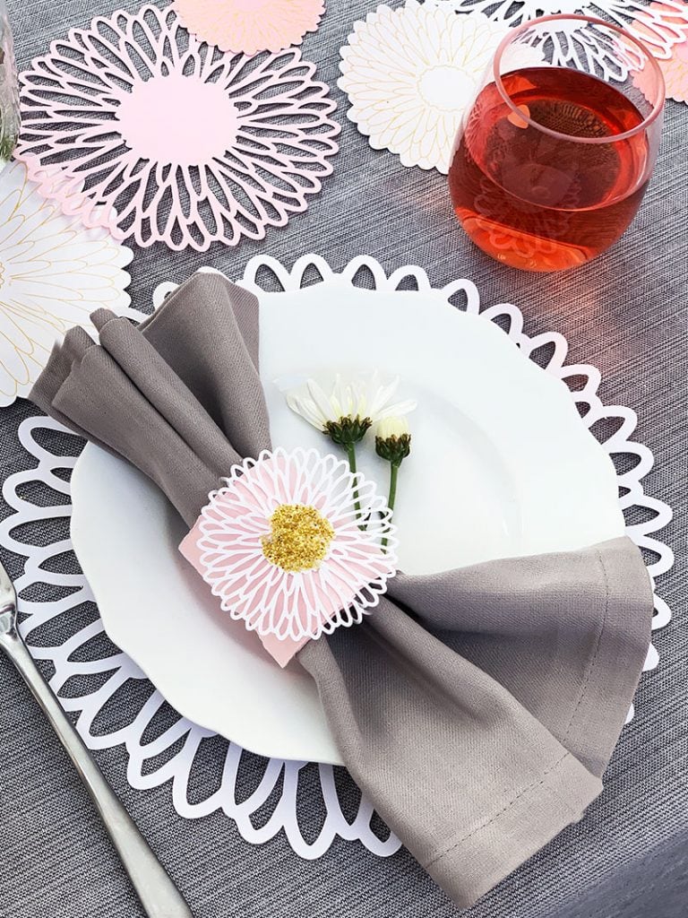 Create a pretty place setting as table decor made with a Cricut