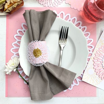 Pretty pink place setting you can easily make yourself wth your Cricut
