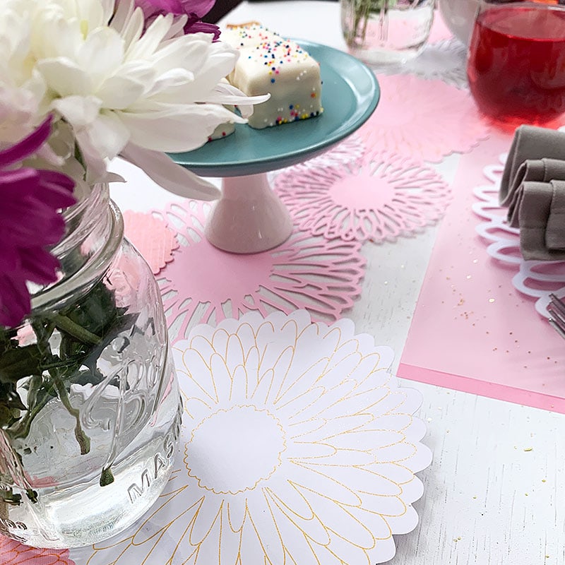 Decorate your Mother's Day table with pretty flower cut outs