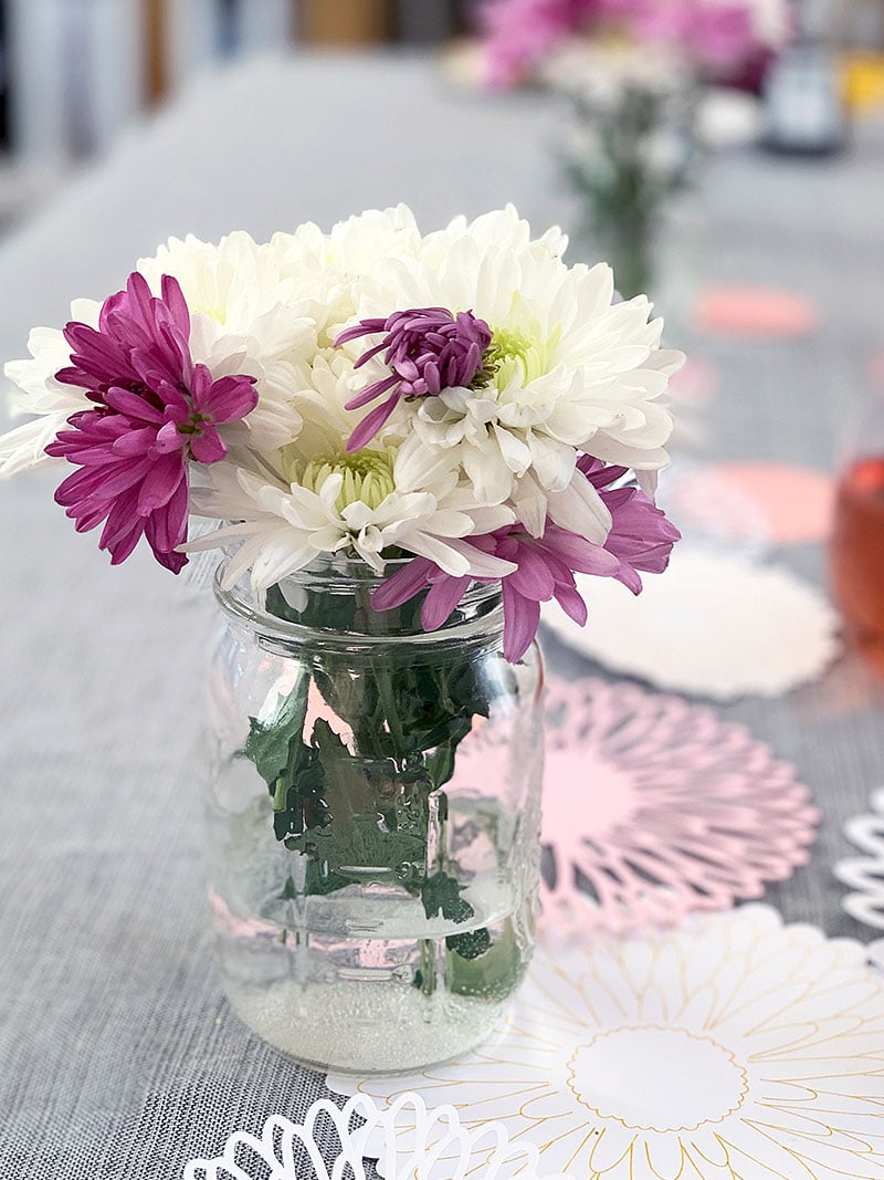 Decorate your table with Cricut cut flower cutouts