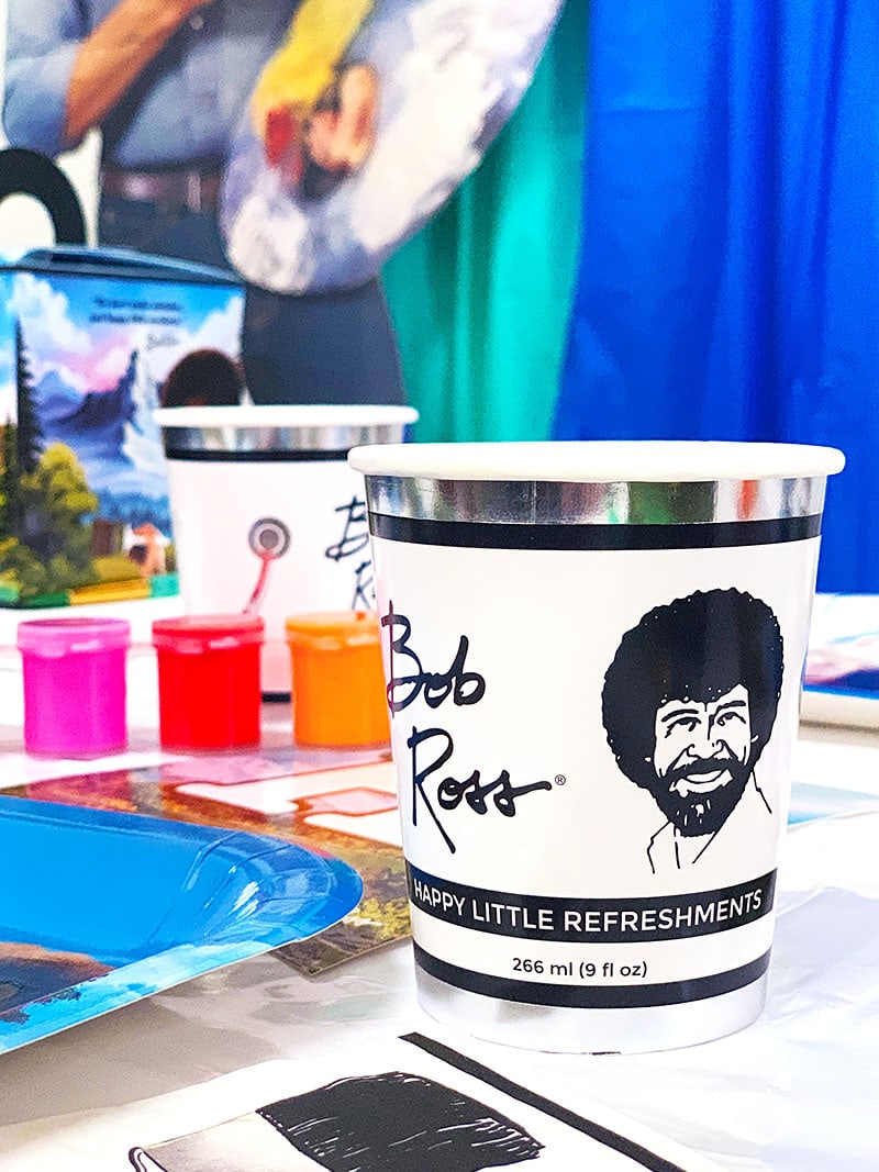 Happy Little Refreshment cup for Bob Ross party set from Prime Party