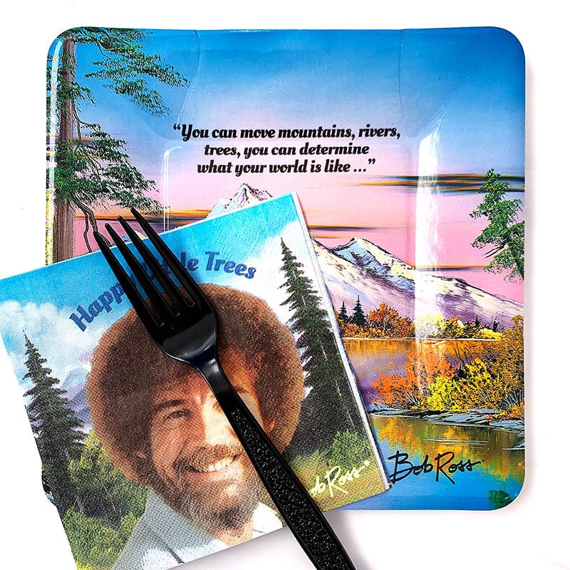 Single Place Setting for Bob Ross party set from Prime Party