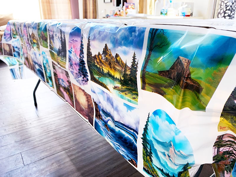 Bob Ross party set table cloth