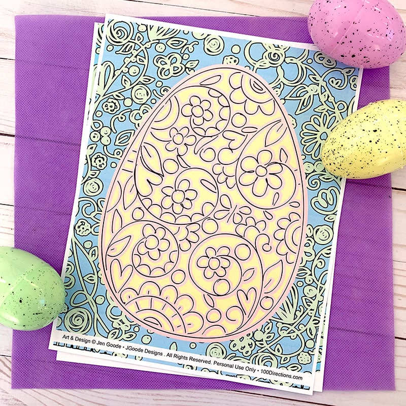 Fancy Floral Easter Egg coloring page by Jen Goode