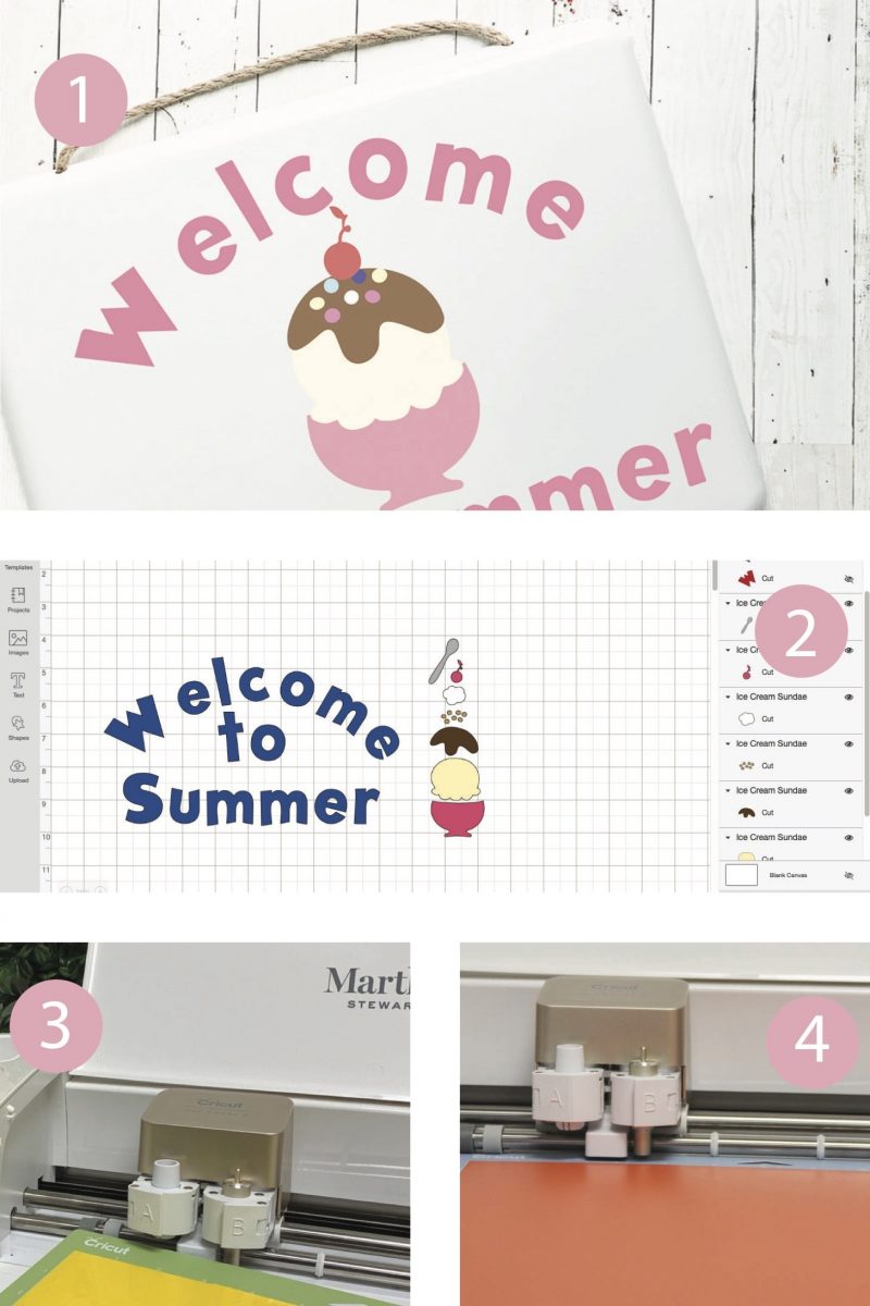 How to make a Welcome to Summer Sign with your Cricut - designed by Jessica Roe - Everyday Party Magazine