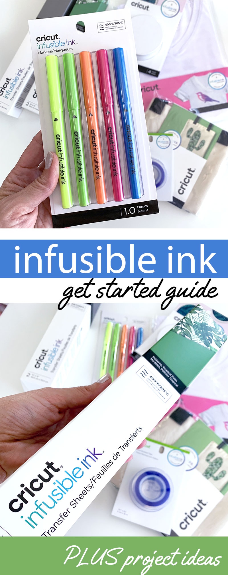 cricut infusible ink pens o.4 for use with heat presses. set of 5 neon  colors