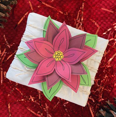 Paper Flower Christmas gift topper - design by Jen Goode
