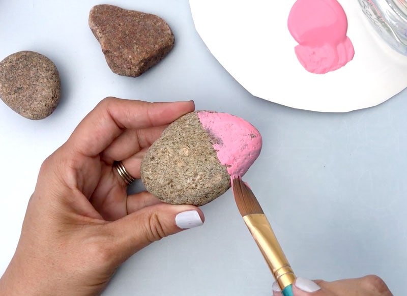 painted rocks with word art - step 1