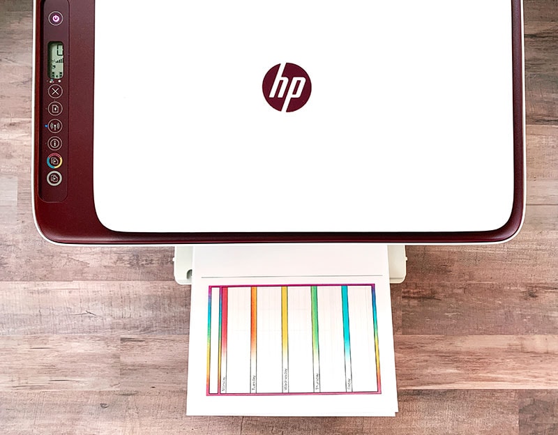 Printing planner pages with HP DeskJet 2636 All-in-One Printer at Walmart