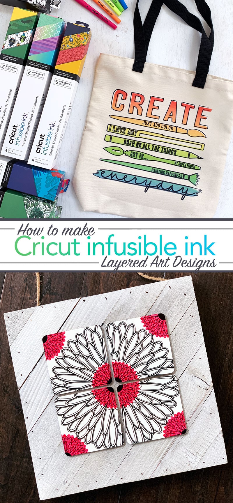 How to make Cricut Infusible Ink layered art designs - created by Jen Goode