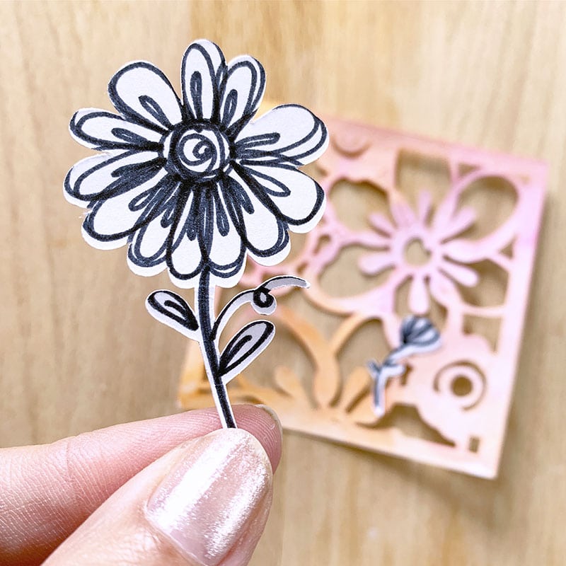 Draw and cut pretty flower art with your Cricut - designed by Jen Goode