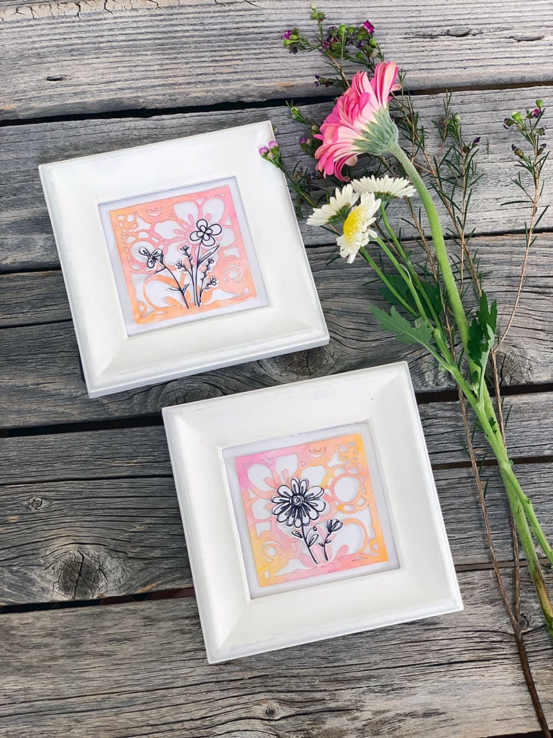 Mini Flower art you can make with your Cricut - designed by Jen Goode