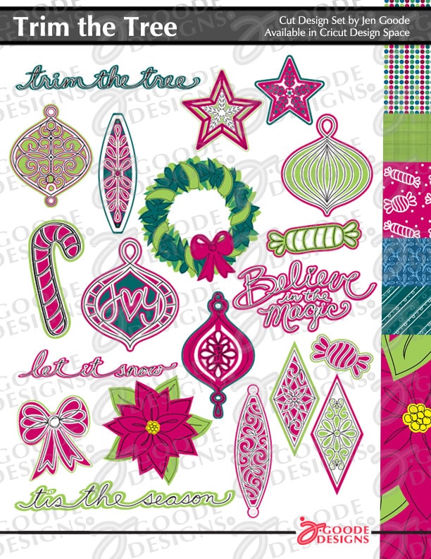 Trim the Tree - a Christmas themed SVG cut set by Jen Goode