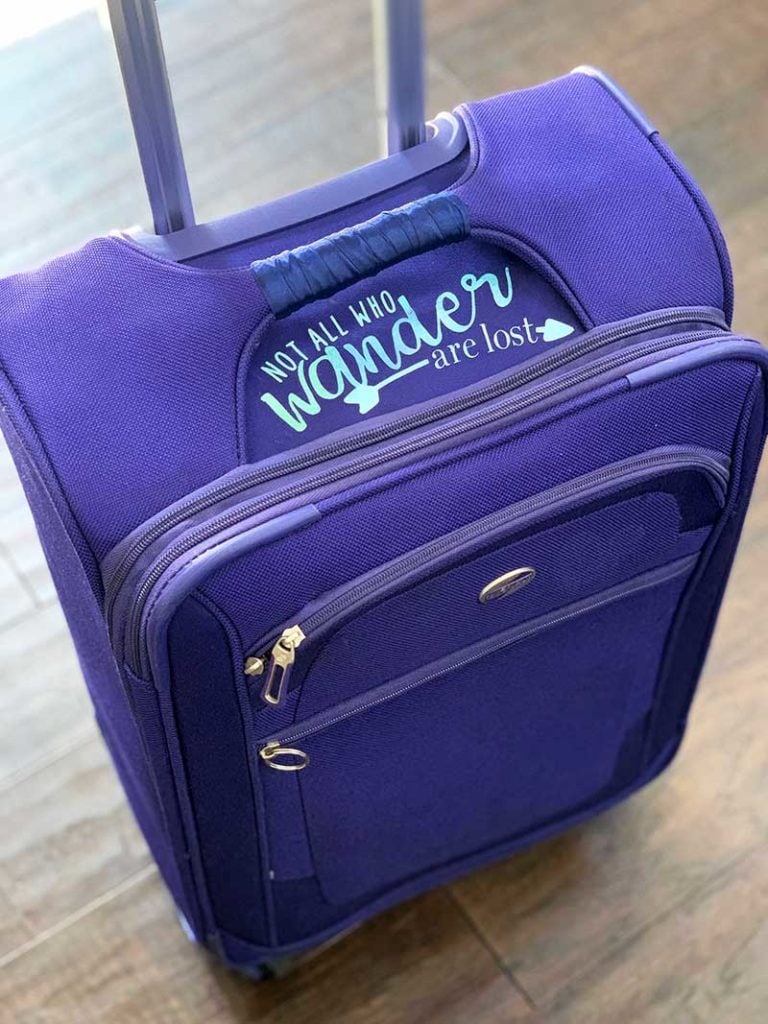 Personalize your luggage with pretty word art