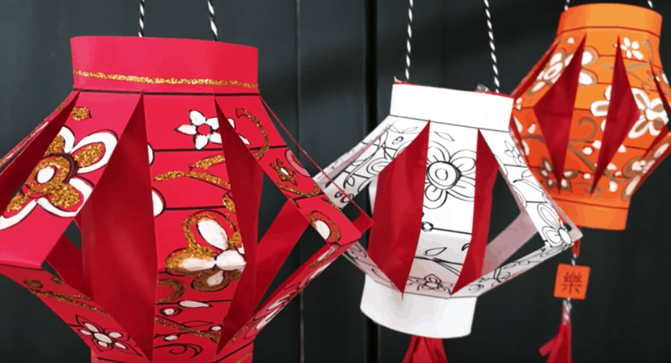 Chinese lantern craft template
