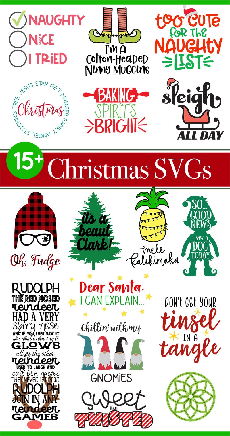 Over 15 Christmas SVG files you can use to make your own Cricut Projects