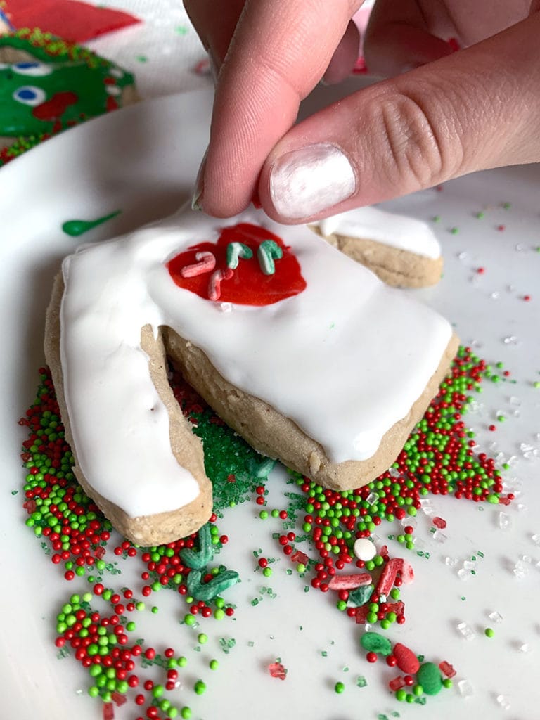 Add sprinkles to your decorated cookies
