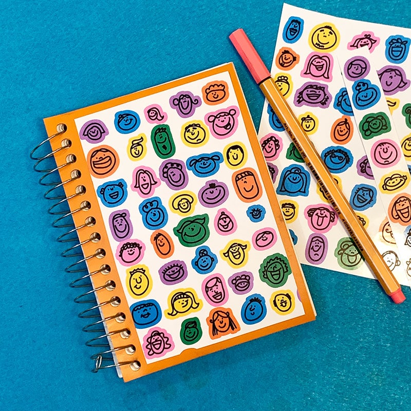 100th day of school mini notebook with happy face stickers