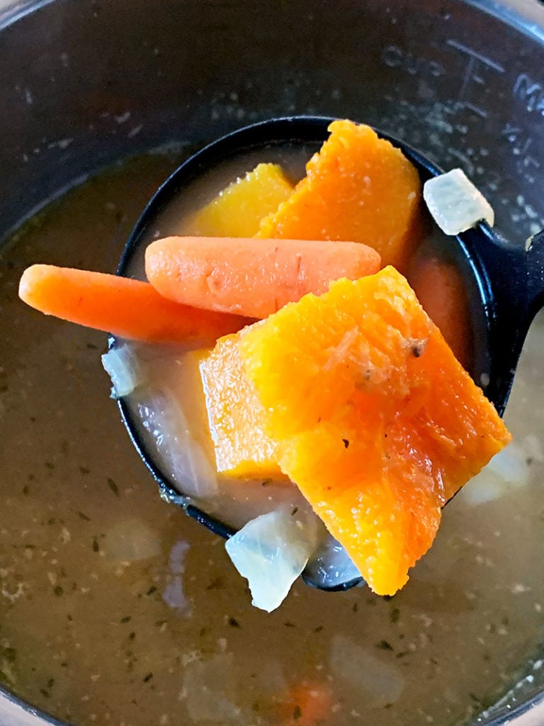 Stewed winter veggies for Butternut squash soup