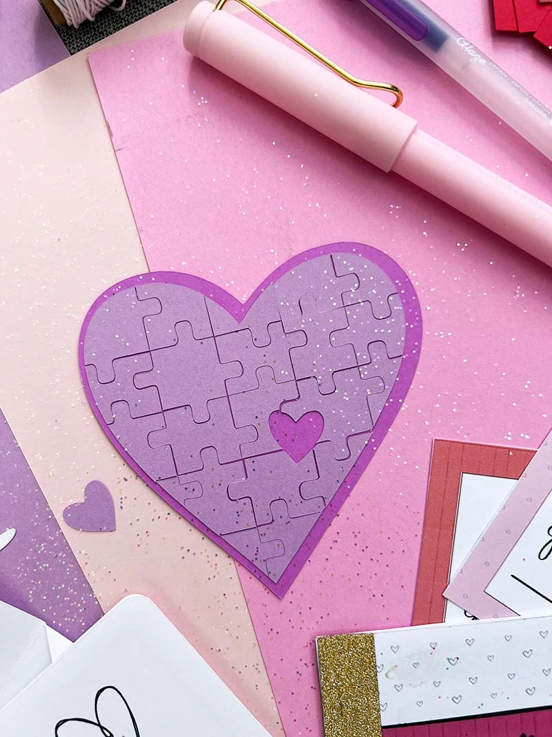 Heart puzzle SVG cut file by Jen Goode