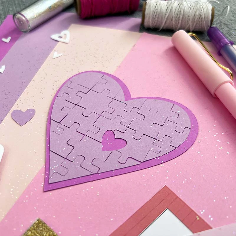 Heart Puzzle SVG Cut File by Jen Goode