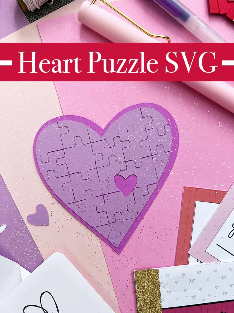 Heart Puzzle SVG Cut File by Jen Goode