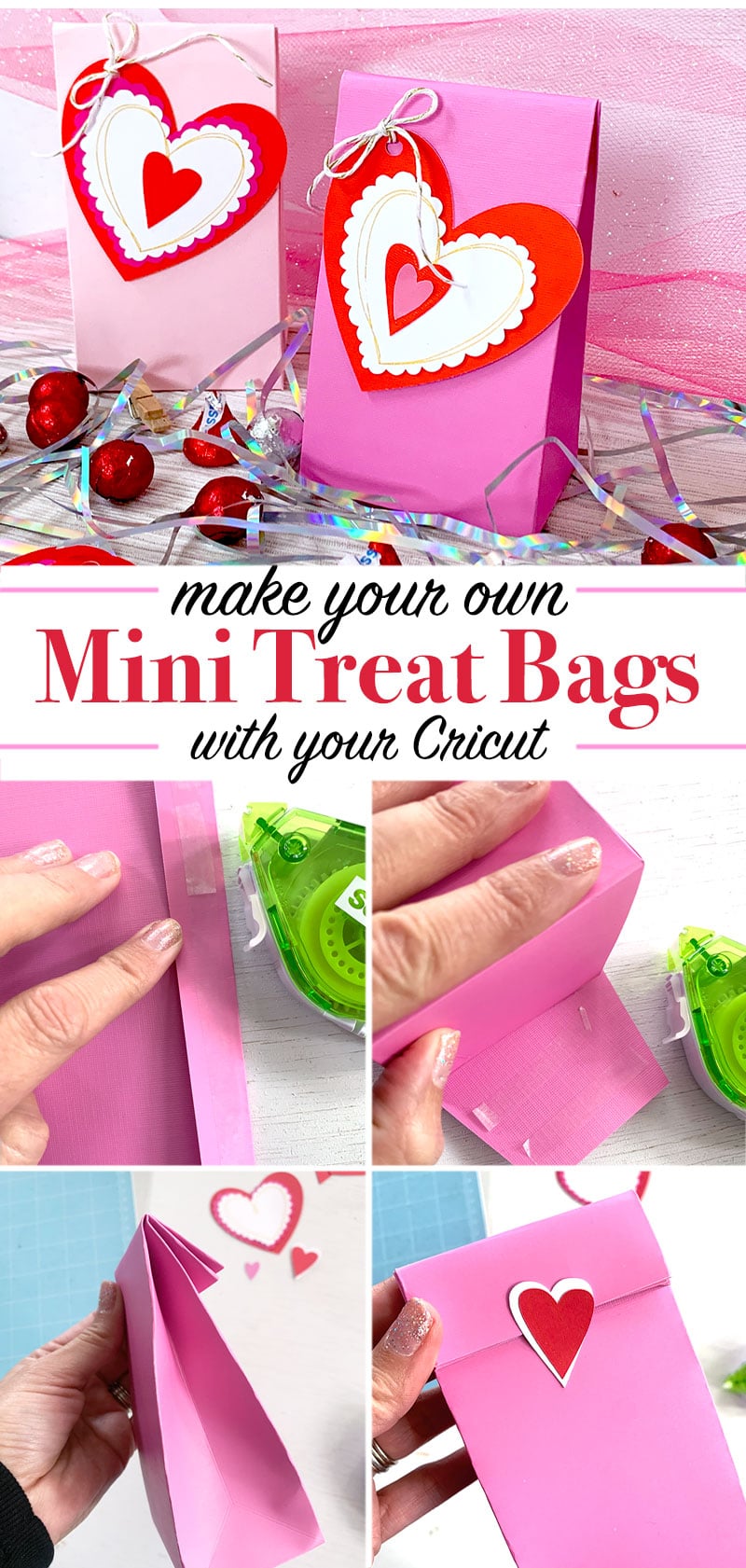 Make mini Valentine's Day Treat Bags with your Cricut - project design by Jen Goode
