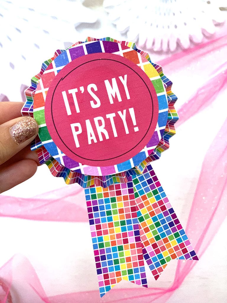 Create a fun party button with Cricut Design Space and your Cricut machine