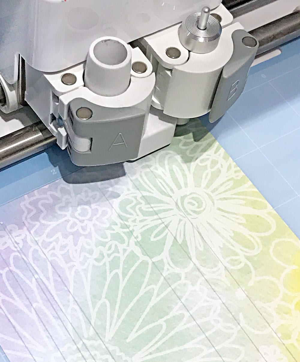 Cutting Rainbow Paper Shapes using Cricut Explore Air.