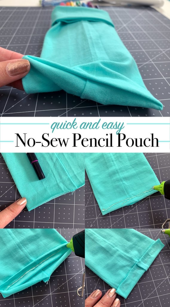 Create the sealed bottom of your pencil pouch