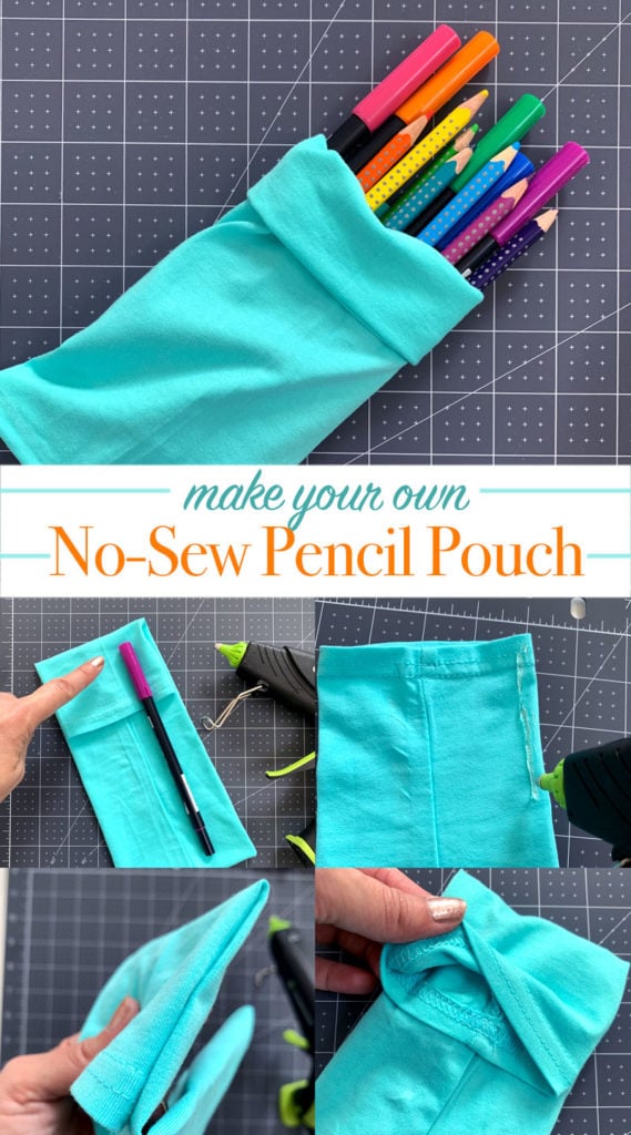 Create the top fold and closure of your no-sew pencil pouch.