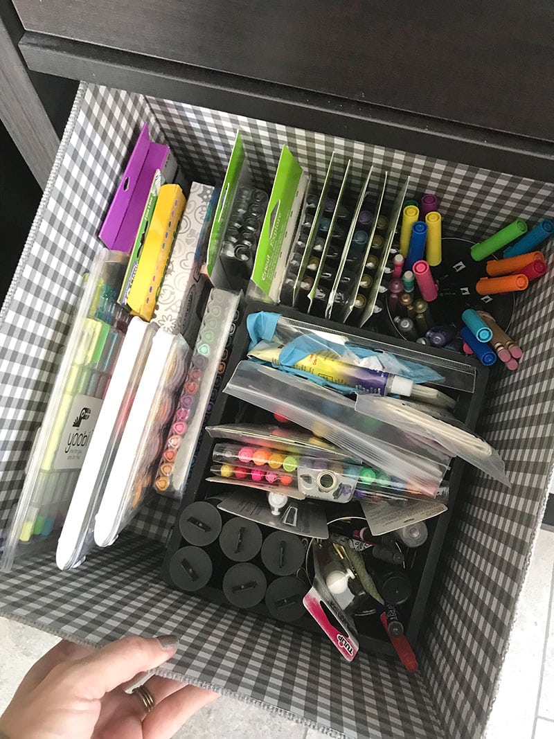 Store all your drawing supplies in a cube box