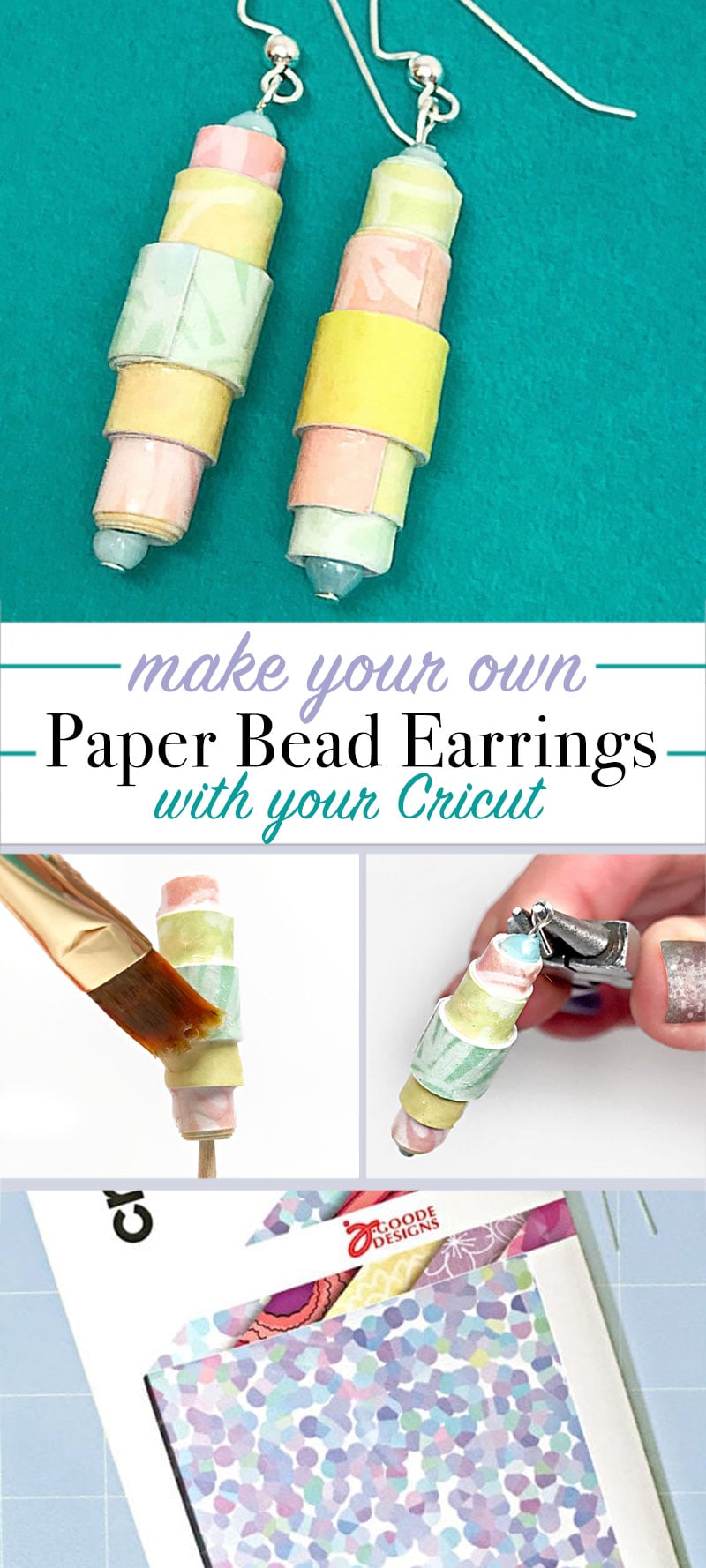 Make your own paper beads with your Cricut - featuring adhesive paper designed by Jen Goode - Project design by Carla Schauer