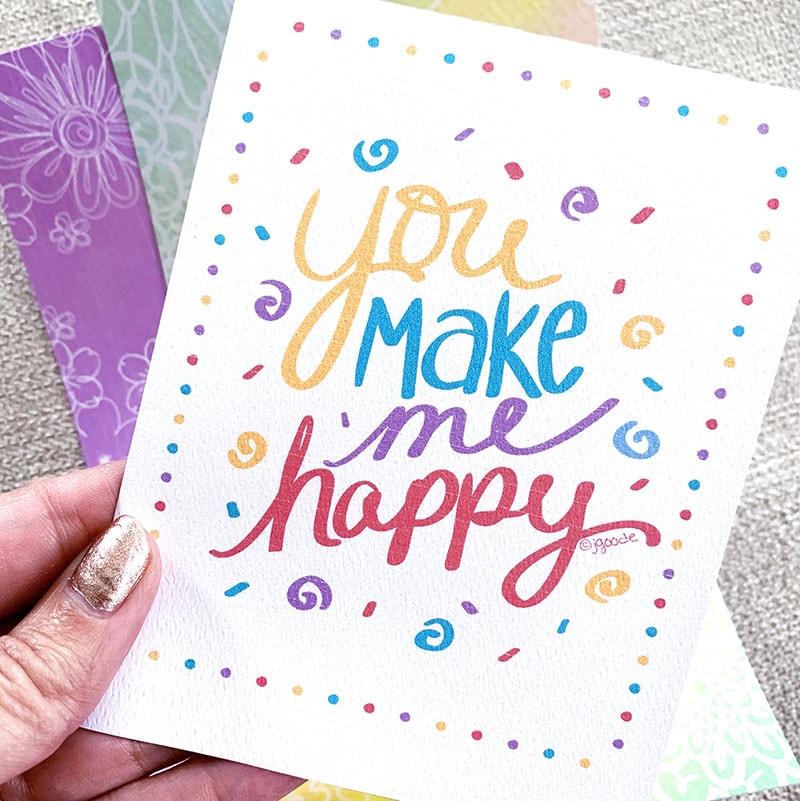 Printable word art card