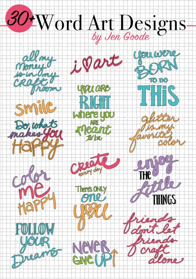 Word art by Jen Goode - Make Me Smile - Available in Cricut Design Space
