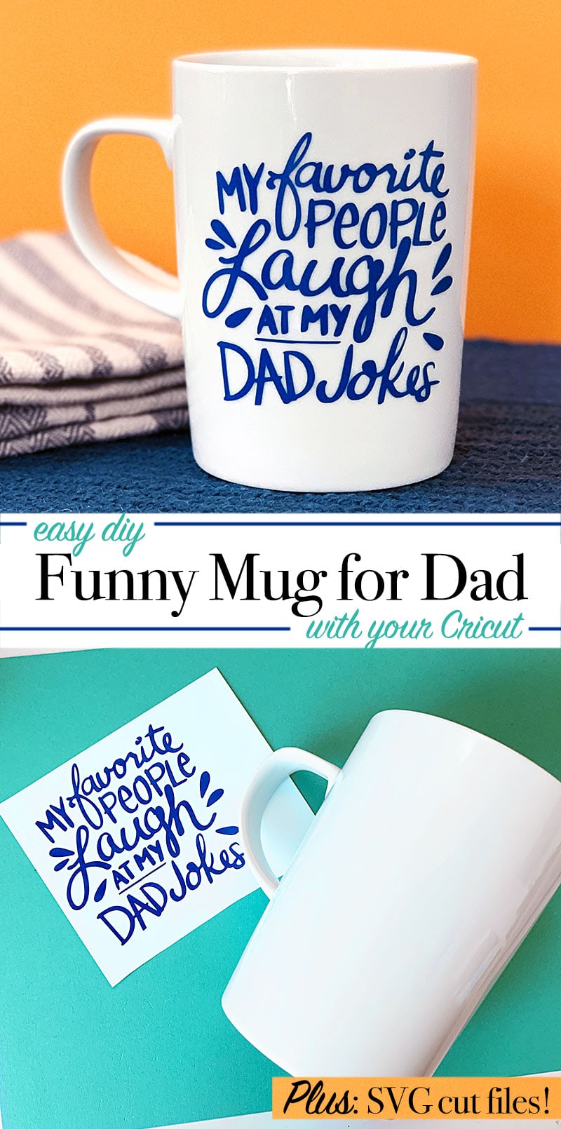 Make a gift for Dad with your Cricut - plus a Dad joke SVG cut file designed by Jen Goode