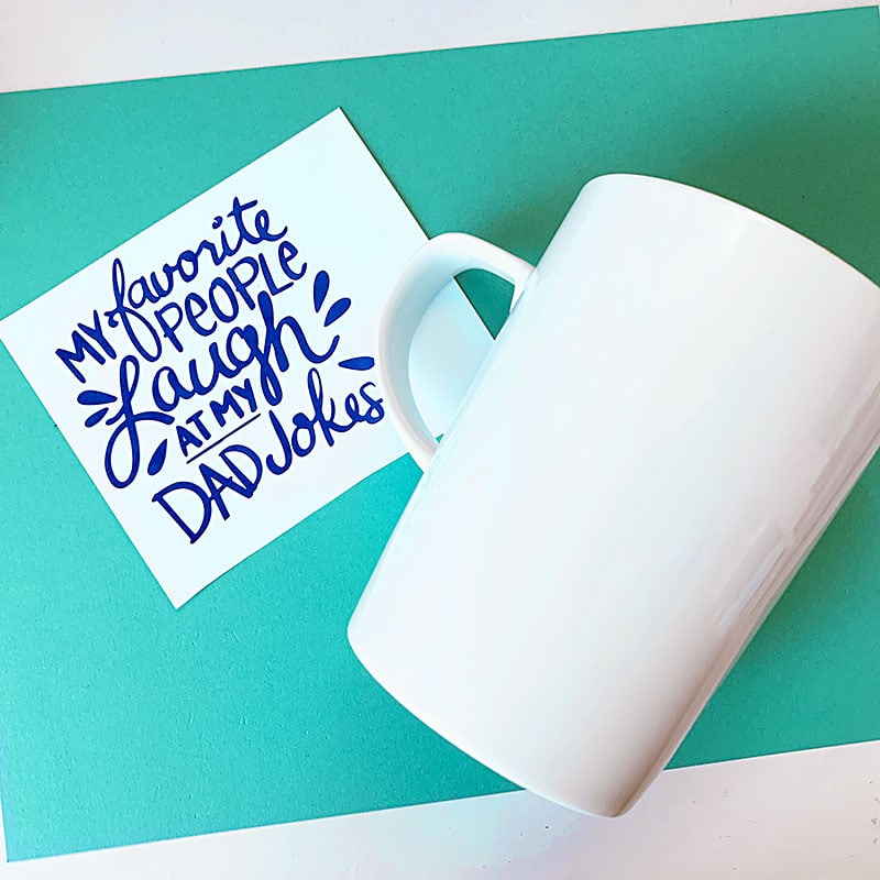 Materials you need to make your own Dad mug gift with your Cricut