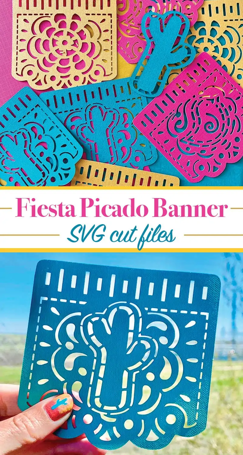 Fiesta Picado banner SVG files to create with your Cricut - designed by Jen Goode