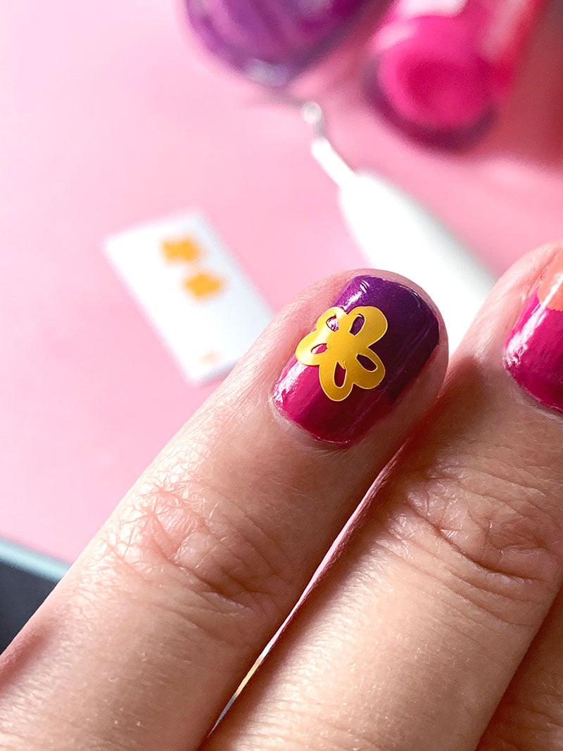 Easy DIY Floral Nail Decals with Vinyl and Cricut - 100 Directions
