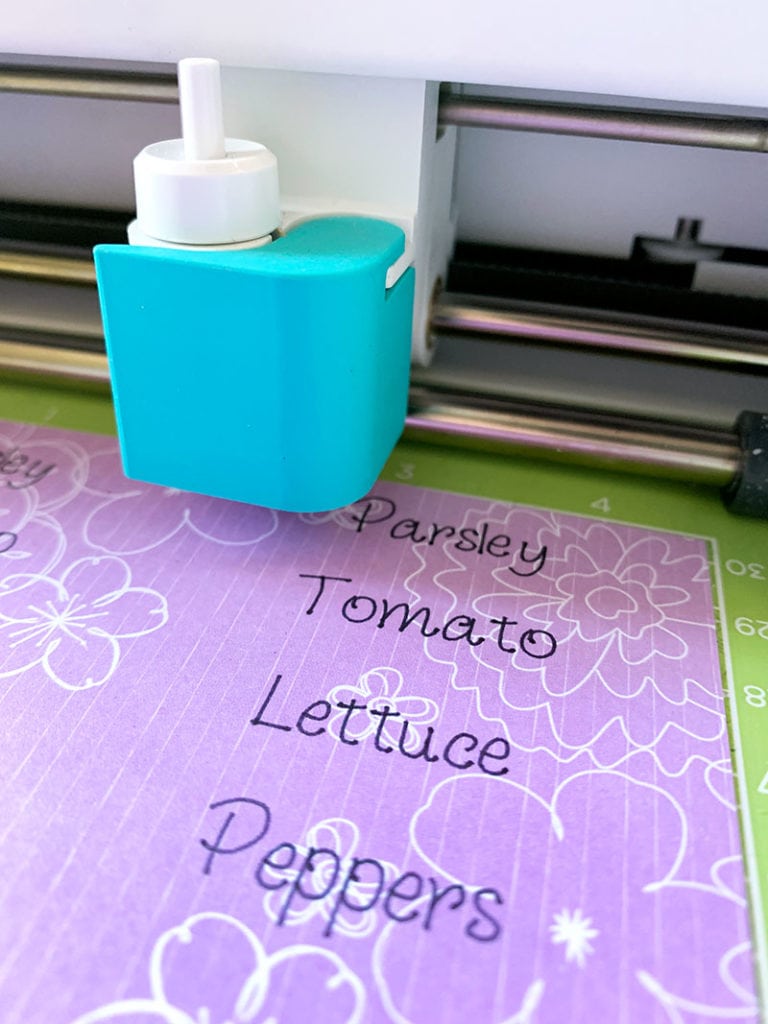 Use your Cricut to write out mini garden picks and labels