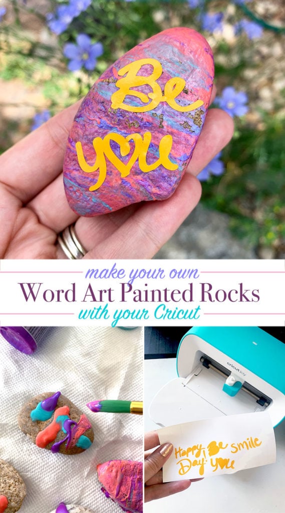 Make your own Word Art painted rock art craft with your Cricut - here's how