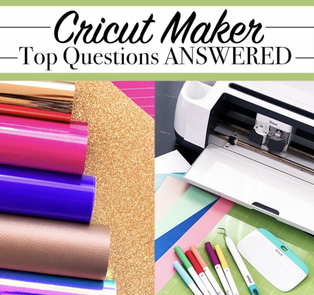 Cricut Maker, tools and supplies.