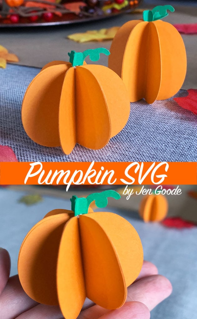 Cute mini paper pumpkin with free SVG cut file by Jen Goode